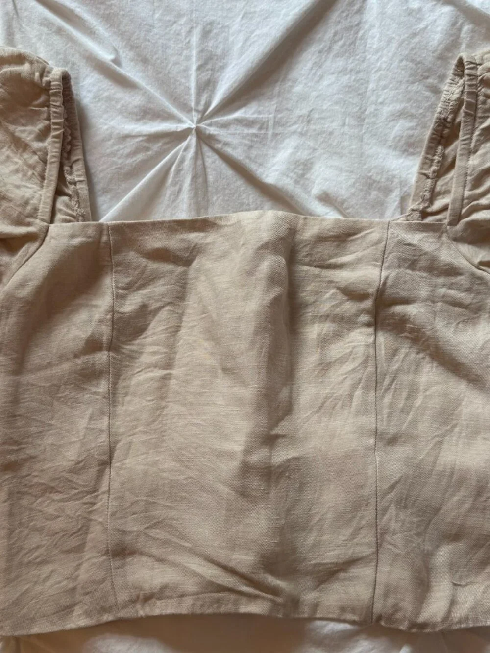 J.Crew Squareneck Linen-Cupro Blend Top — Size XS